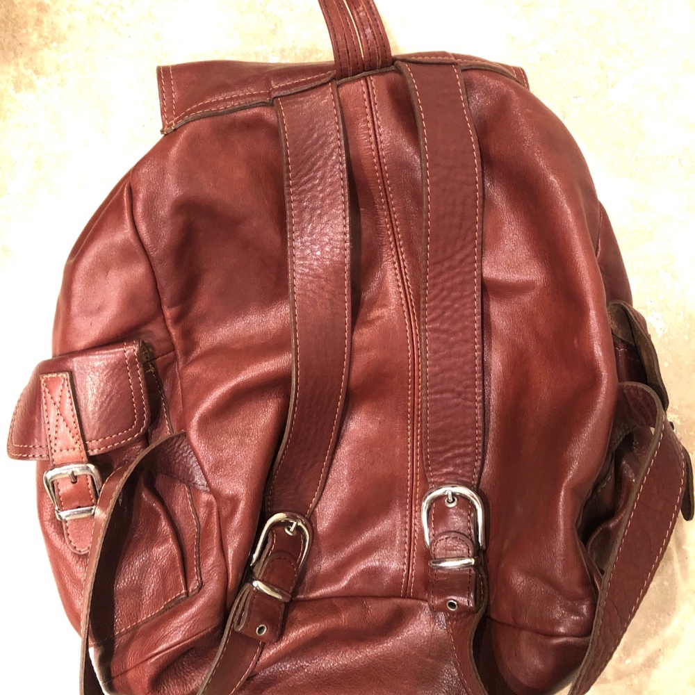 Genuine Leather Saddle Brown Backpack From Argent… - image 3